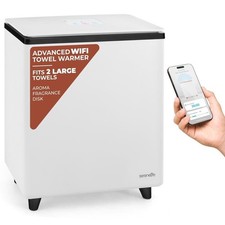Serenelife Rectangular Towel Warmer Bucket-Large Capacity, Built-in WiFi Black 