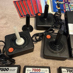 Atari 7800 Prosystem Console Controllers Games Charger Bundle UNTESTED FOR PARTS