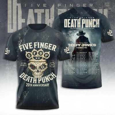 Five Finger Death Punch Tour 2026 3D Shirt New!