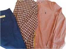 Polo Ralph Lauren Lot 2 Shirts Long Sleeve Boys L 14/16 Button Up  Chino Shorts