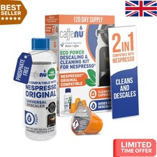 Eco-Friendly Nespresso Descaling Kit - 200ml & 4 Cleaning Capsules for Better...