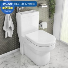 2 in 1 Close Coupled Toilet With Sink On Top Combo Space Saving Cloakroom Unit