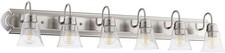6-Light Vanity Light 600 Total Watts Satin Nickel
