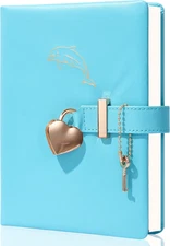 Diary with Lock and Key for Girls Heart Shaped Lock Diary for Women PU Leather K