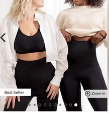 Shapermint Women's High Waisted Seamless Leggings Black Size XL