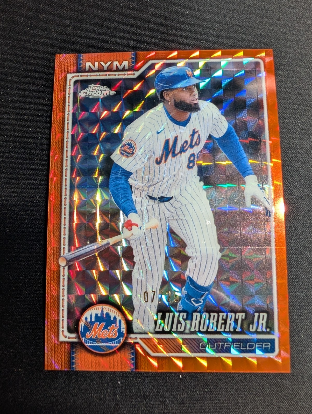 2026 Topps Chrome Baseball Luis Robert Jr. Orange Geometric  /25 Mets #267 Rare
