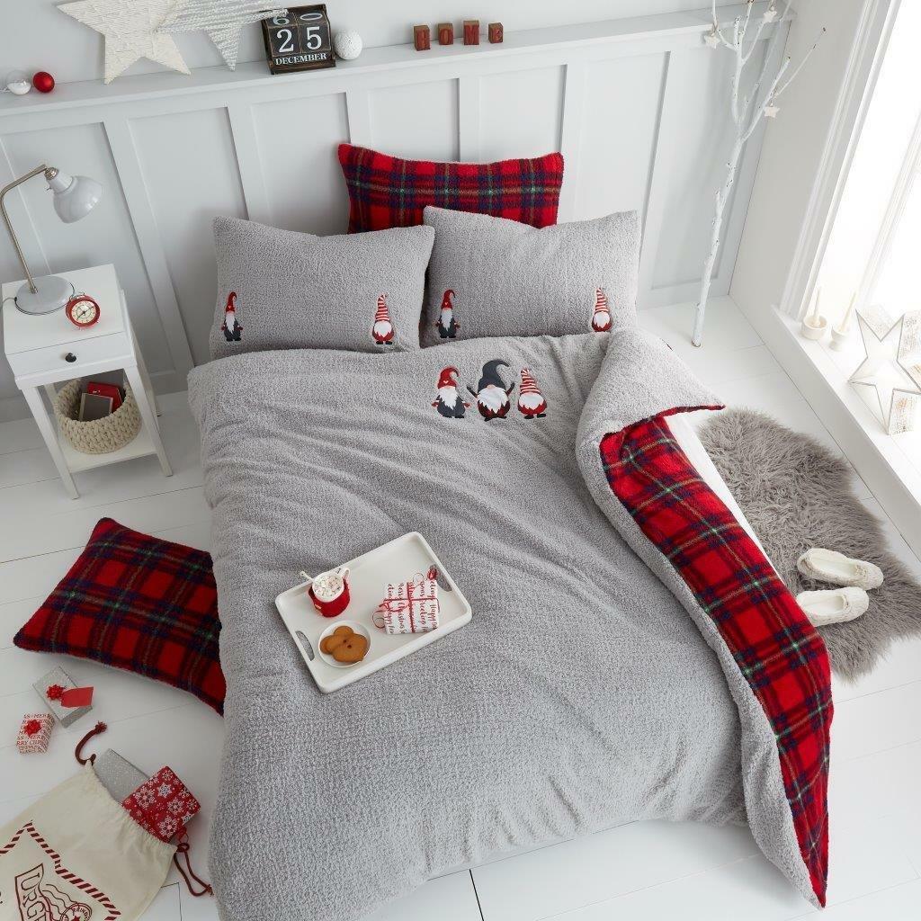 TEDDY BEAR FLEECE STAG DUVET COVER Reversible Penguin Gonk Quilt