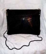 Vintage Black Purse Metal Mesh Chainmail Evening Party Handbag Chain Shoulderbag