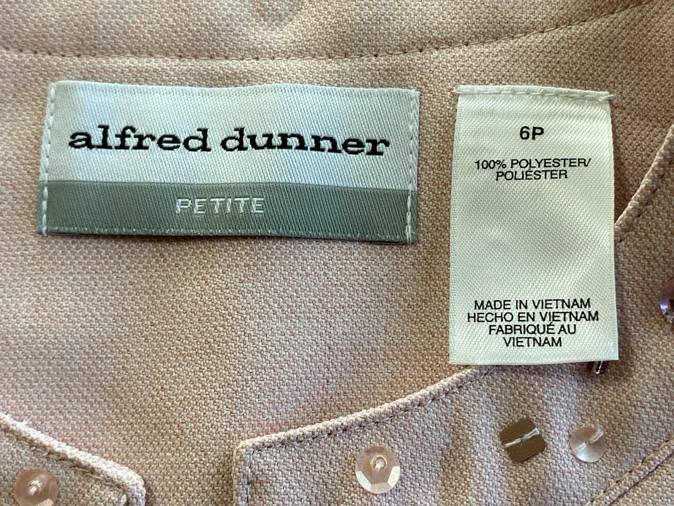 Chaqueta de vestir Alfred Dunner para mujer talla 6 pequeña rosa con cuentas abierta carrera en la iglesia Foto 2 de 4