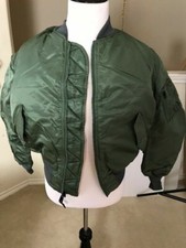 USAF MA-1 Green Flight Jacket By Greenbrier Ind. Vintage New Made in USA