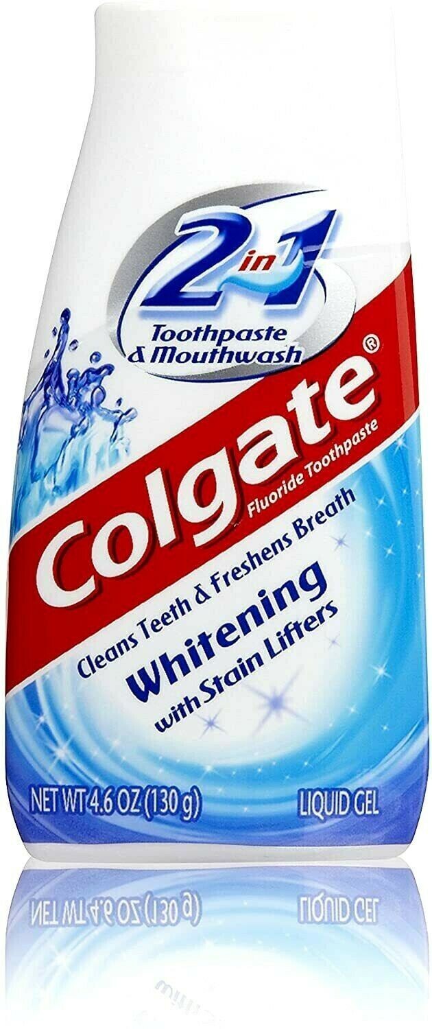 3 x Colgate 2 in 1 Teeth Whitening, Toothpaste & Mouthwash, Travel Size