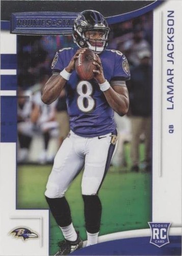 PSA 8: 2018 Panini Impeccable Lamar Jackson Rookie RC Helmet and
