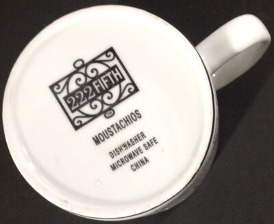 222 Fifth Moustachios Mug/CupThe Common Moustaches 28 Oz Oversized Coffee  Tea | eBay