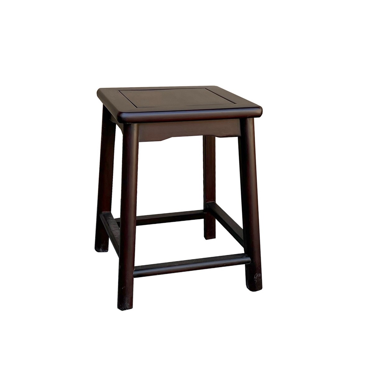Chinese Oriental Brown Wood Ming Style Square Shape Stool Table cs7576S Chinese Oriental Brown Wood Ming Style Square Shape Stool Table cs7576S