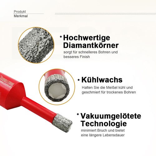 Diamantbohrer 1-teilige Kernbohrer für Granit-Marmor-Keramik M14 Gewindelochsäge - Picture 9 of 21