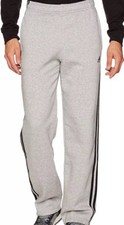 ADIDAS MEN'S ESSENTAILS TRACK PANTS SOLID GREY COLLEGIATE HEATHER/BLACK   QQQ