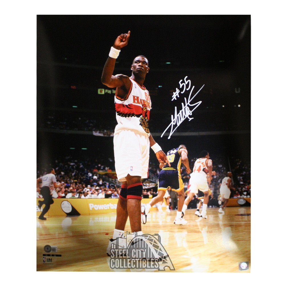 Dikembe Mutombo Autographed Signed Atlanta 16x20 Basketball Photo - BAS 