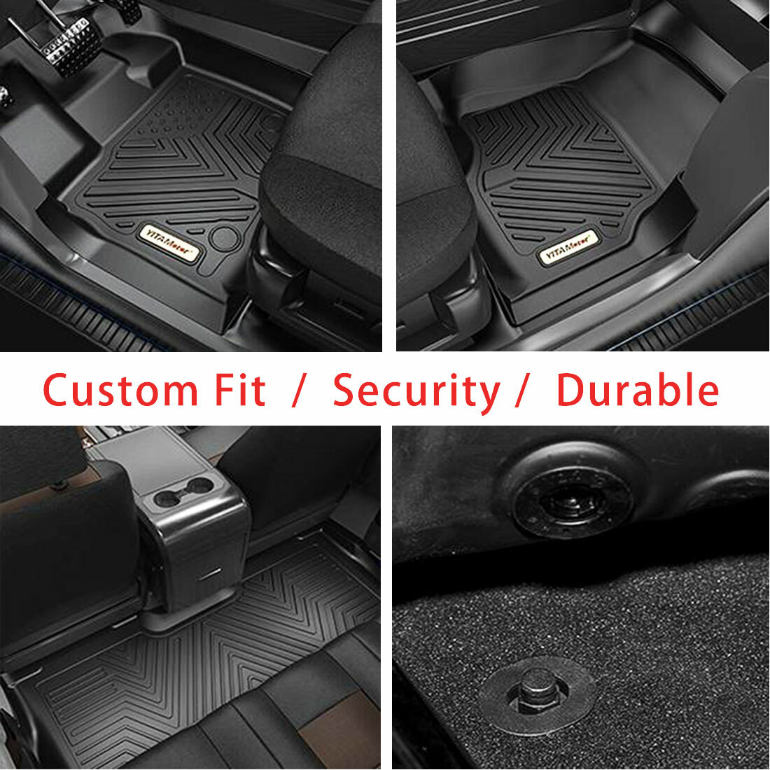 All Weather Floor Mats for 20152024 Ford F150 Super Crew Cab Black TPE Liners eBay