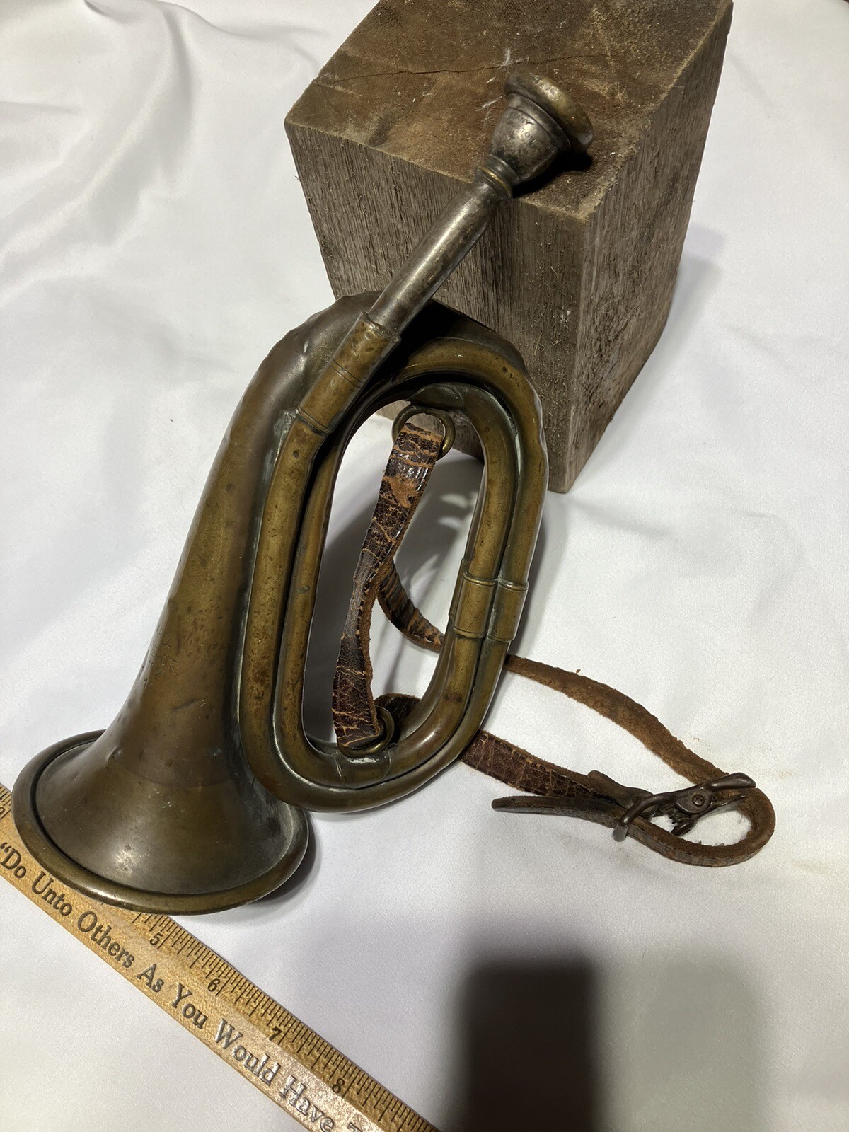 WW1 Era 7/12/1917 MILLARD. PHILA.DEPOT SPEC. 1152 BRASS BUGLE War relic