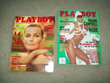 **2 PLAYBOY 94/99 BO DEREK NAOMI CAMPBELL Ben Affleck Centerfolds MODELs Nudes