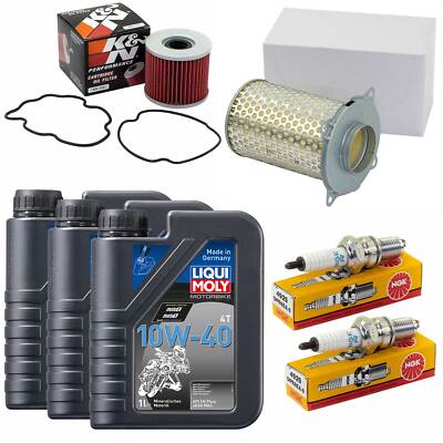 Set 3L Wartung Öl Luftfilter Ölfilter Zündkerzen für Suzuki GS 500 GS500 1989-08