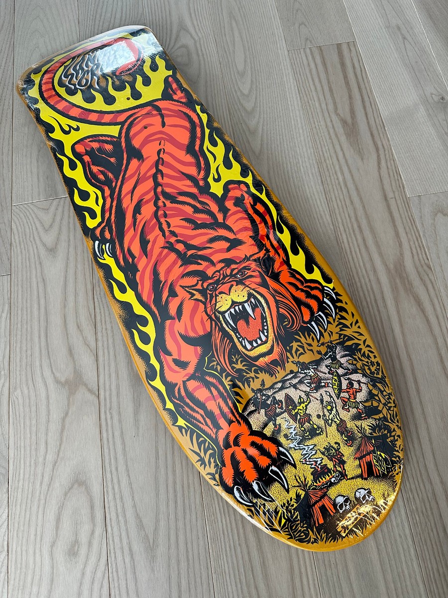 Santa Cruz SALBA Tiger Skateboard Deck Reissue - Rare - YELLOW in