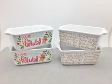 Celebrate It! Miniature 6"x3.5" Mini Glass Loaf Baking Dish Christmas New Lot 4