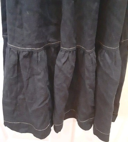 Sonoma NowGen Western Dress Navy Blue Flounce Ruffle Cowgirl Linen Size L New - Picture 7 of 7