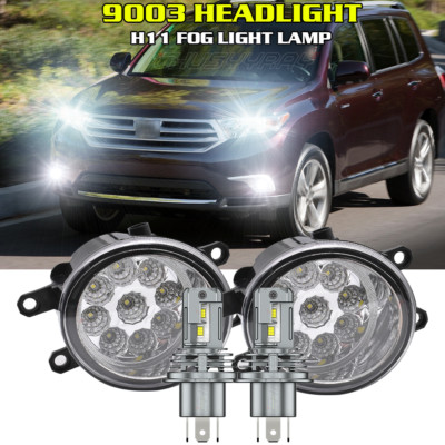 9003 Faros Altos/Bajos + H11 Luz Antiniebla para For Toyota Highlander 2008-2010