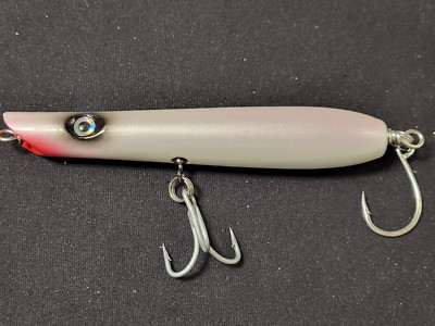 1 - 247 Custom Lures Round Pencil Popper 5 3/4'' ~ 1 1/4 oz PEARL WHITE