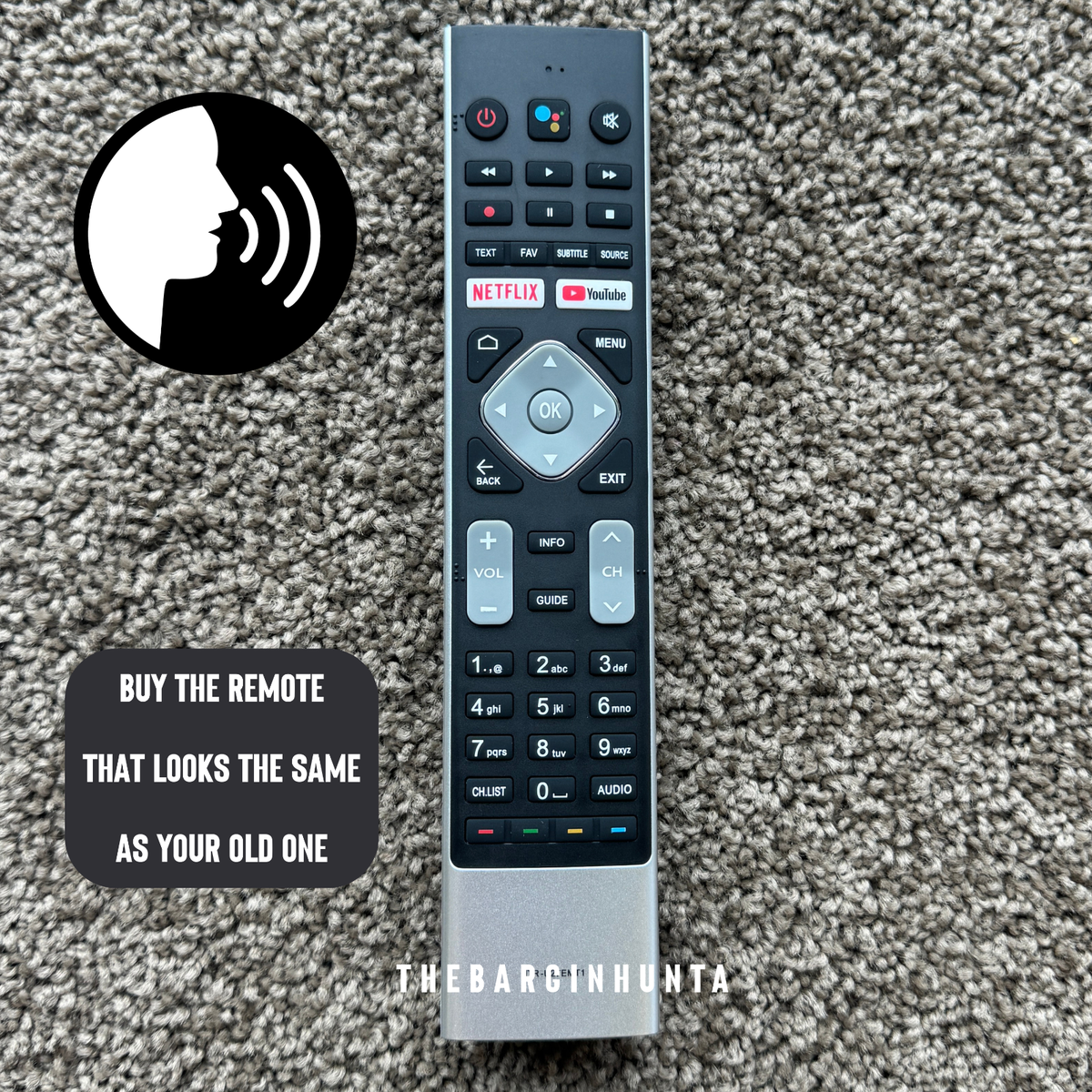 TV VOICE CONTROL Remote Kogan KALED43RU9210SUA, KALED50RU9210SUA