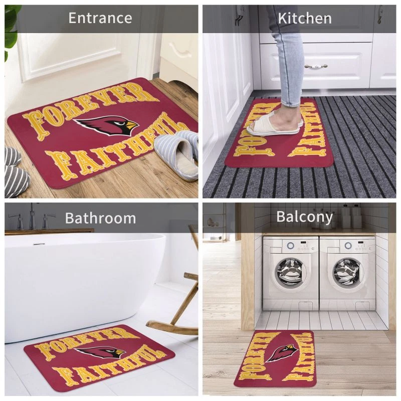 Forever Faithful Arizonna Cardinals Floor Mat Decorative