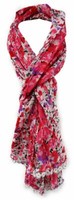 Tigertie Schal In Rot Lila Grau Schwarz Rosa Gemustert - Gr. 180 X 50 Cm