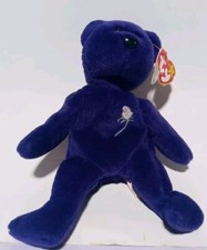 1997 Princess Diana Of Wales TY Original Beanie Baby Purple Bear Rare
