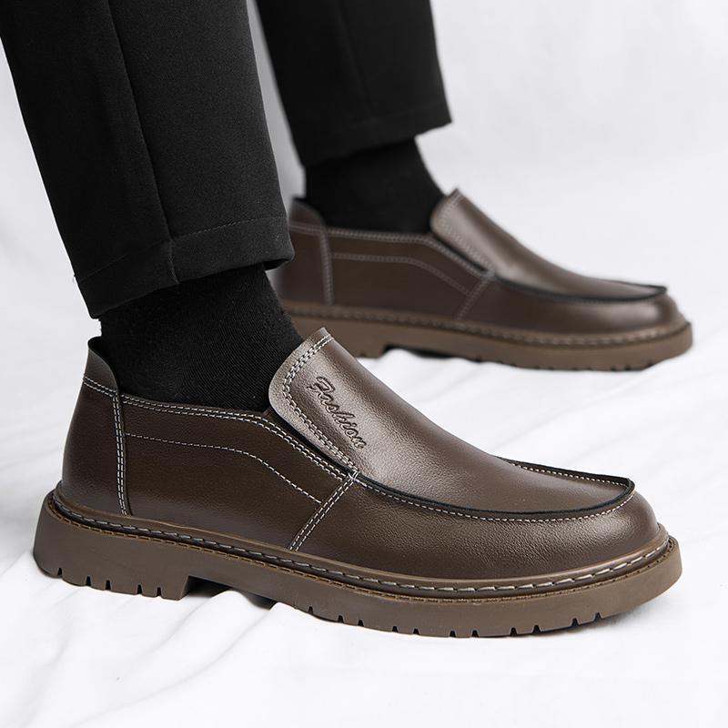 SAOLA Scarpe Oxford da uomo formal Creeper business britanniche pull on tinta unita punta rotonda