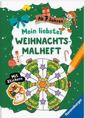 Ravensburger Buch Activity Mein liebstes Weihnachtsmalheft Stickern ab 7 48900