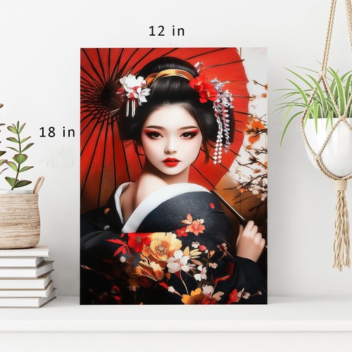 Beautiful Geisha Girl Kimono Cool Canvas Print Wall Art Picture - Picture 2 of 7