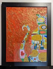 "The Cool Cat" By Audrey Howell; Acrylic On Board Canvas 18" x 24" 