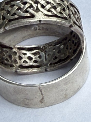 Lot 10 Sterling Silver 925 Rings Bands No Stones Celtic Chunky Yin yang Mens 51g - Picture 7 of 21