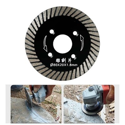 80mm Turbo Schnitzscheibe Trennblatt Sägeblatt für Stein Granit Fliesen Holz