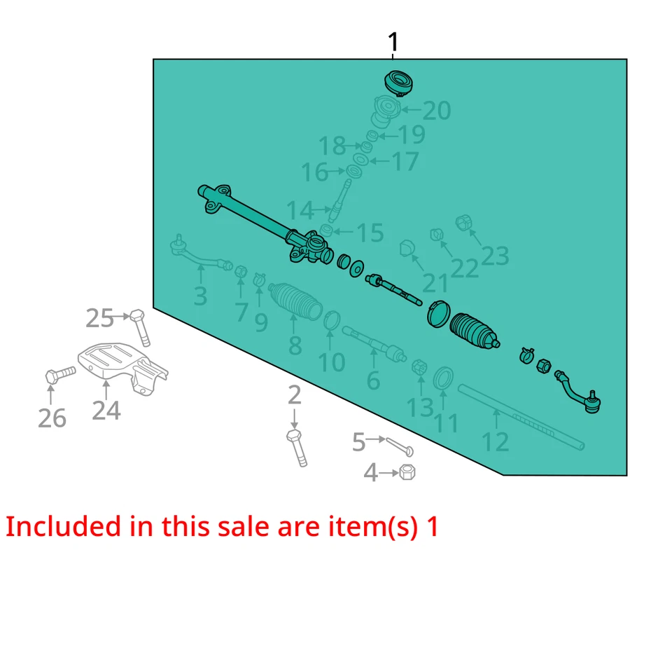 Hyundai Elantra GT 2013-2017 barra de cambios de dirección y piñón BAIG6 Foto 3 de 4