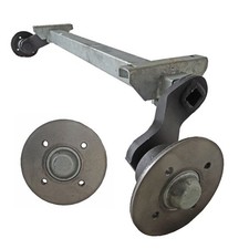 Asse rimorchio 750 kg - A = 1000 mm - C = 1438 mm 4 x 100 - cavalletto basso - non frenato