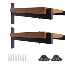 Heavy Duty Shelf Brackets 4 PCS 12 inch Wall Mounted Industrial Metal Black