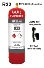 1x BOUTEILLE GAZ RÉFRIGÉRANT R32- 2300 ml (Poids net 1800 g) AVEC ROBINET