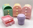 Vintage Barbie Bedroom Furniture 1990s Armoire Dresser Vanity Stool Pink Green