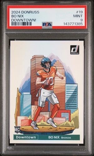 2024 Panini Donruss Downtown! #19 Bo Nix PSA 9