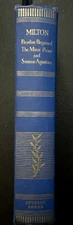 Paradise Regained: The Minor Poems/Samson Agonistes by Milton (1937) Near Fine.