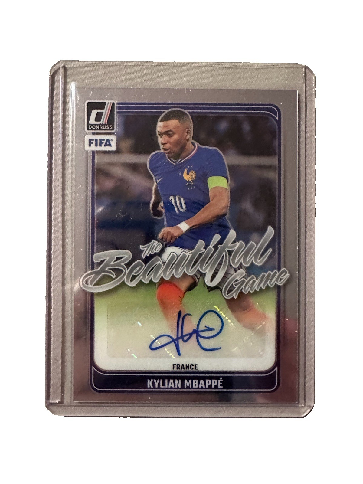 2023/24 Panini Donruss Kylian Mbappe #BG-KM The Beautiful Game Auto Soccer Card