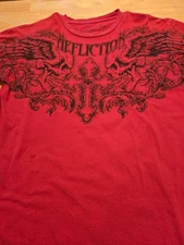 Affliction winged skulls  T shirt Large