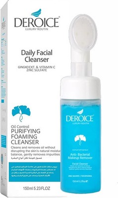 Deroice Acne Foaming Facial Cleanser with Brush, Deep Pore Cleansing Oil Control